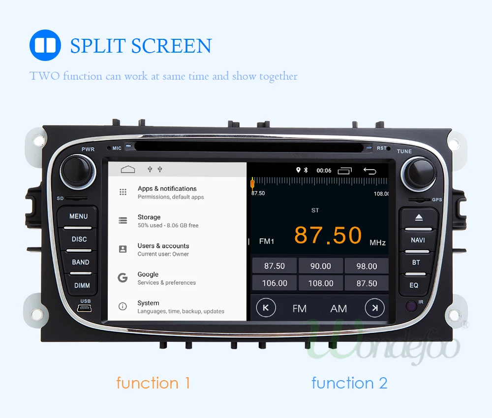 Sale Android 8.1 4 Core 2G 2 din Car GPS for FORD Focus S-MAX Mondeo C-MAX Galaxy DVD PLAYER multimedia stereo audio stereo receiver 19