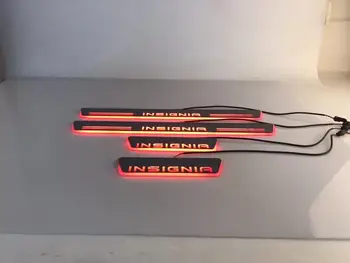 EOsuns カスタマイズされた Led 移動ドアスカッフポイントで Nerf バー & ランニングボードドア敷居光オーバーレイライニングのためのプジョー 508 2011 -14