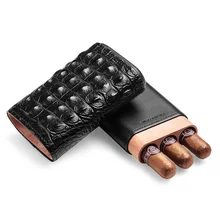 CIGARLOONG Новое поступление Дорожный Кожаный чехол Портативный хьюмидор коробка 3 подставки для сигар чехол CF-0412