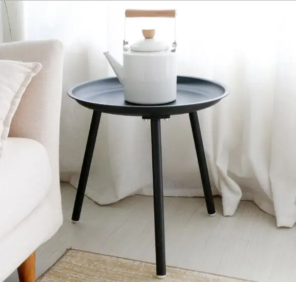 40*50cm Nordic Iron tea table Small Round Coffee Tables Piano coating Bedside table 40*50cm Nordic Iron tea table Small Round Coffee Tables Piano coating Bedside table