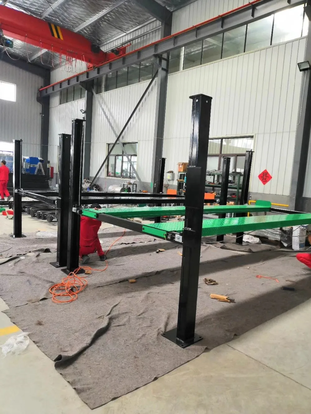 cheap four post parking lift for home garage 2.7T two car spaces-in Car