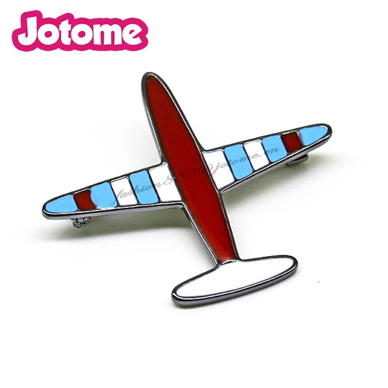 Airplane jewelry alloy Enamel silver Airplane Brooch costumes plane