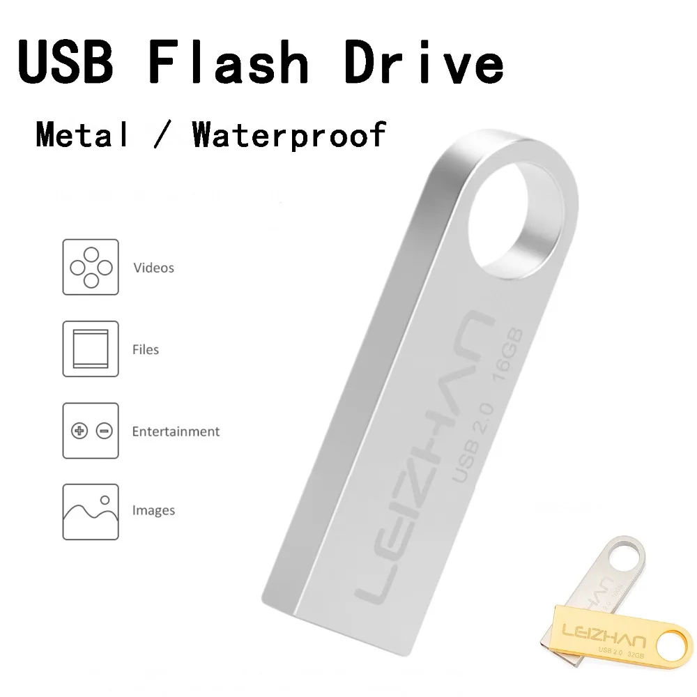Флэш память USB металла LEIZHAN карту флэш памяти с интерфейсом usb накопитель 64 ГБ 32