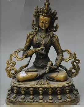 

YM 321 9"old tibet buddhism bronze pray Vajrasattva tara Kwan-Yin buddha goddess statue