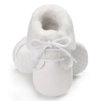 

Baby Leisure First Walker Shoes Plus Cashmere Warm Boots PU Leather Non - Slip Soles Baby Shoes 0-18M