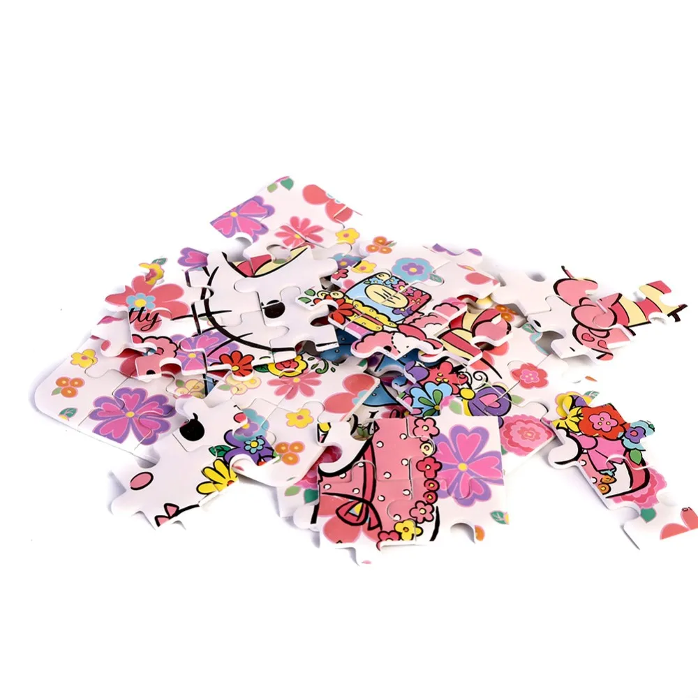 Пазлы hello kitty, 60 деталей, блестящие головоломки для детей, Обучающие Развивающие головоломки, игрушки