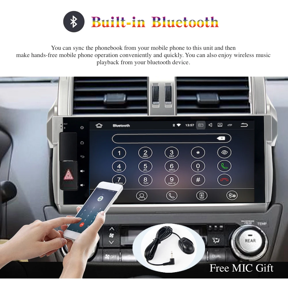 Sale Android 9.0 Car Radio 2 Din GPS Navi for Toyota Prado 150 2013 2014 2015 - 2018 PX6 DSP IPS Screen 4Gb+64Gb 8-Core RDS WIFI BT 8