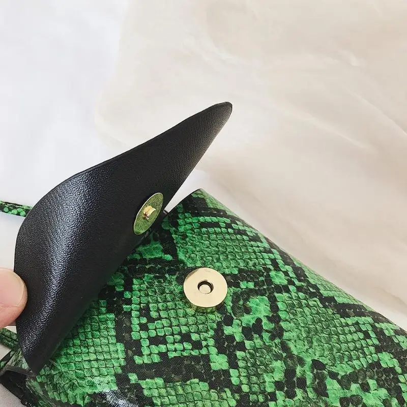 Женский поясной винтажный Змеиный поясной пакет PU кожаный чехол для телефона модная змеиная кожа поясная сумка сумки-мессенджеры