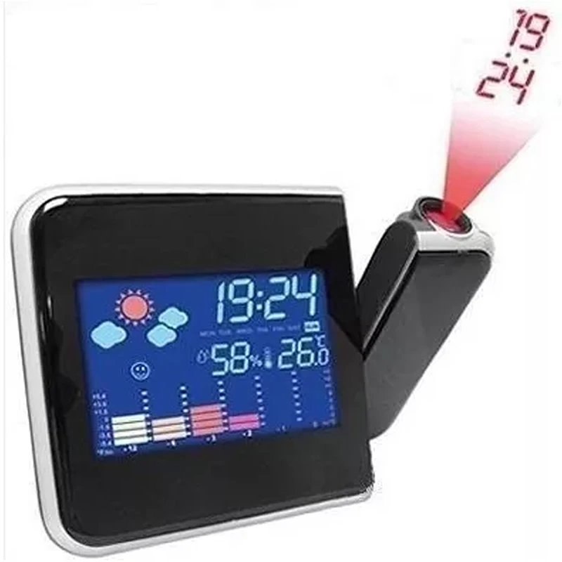 

Digital Projection Alarm Clock Weather Station with Temperature Thermometer Humidity Hygrometer/Bedside Wake Up Projector Clock