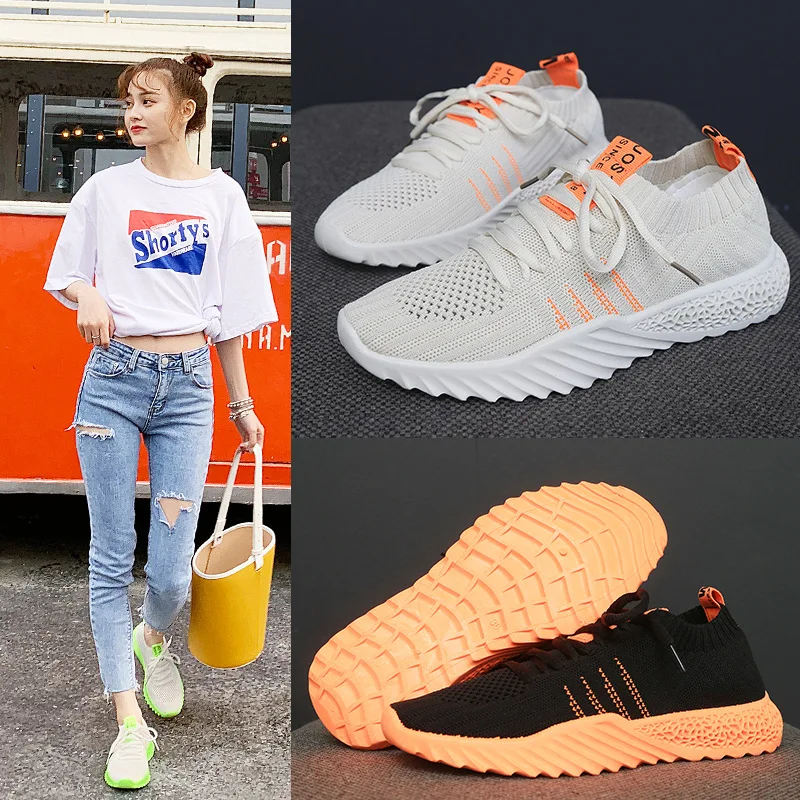

New Mesh Sports Shoes Women's Summer Outdoor Breathable Running Shoes Women's Lightweight Knit Shoes Candy Color Women Sneakers