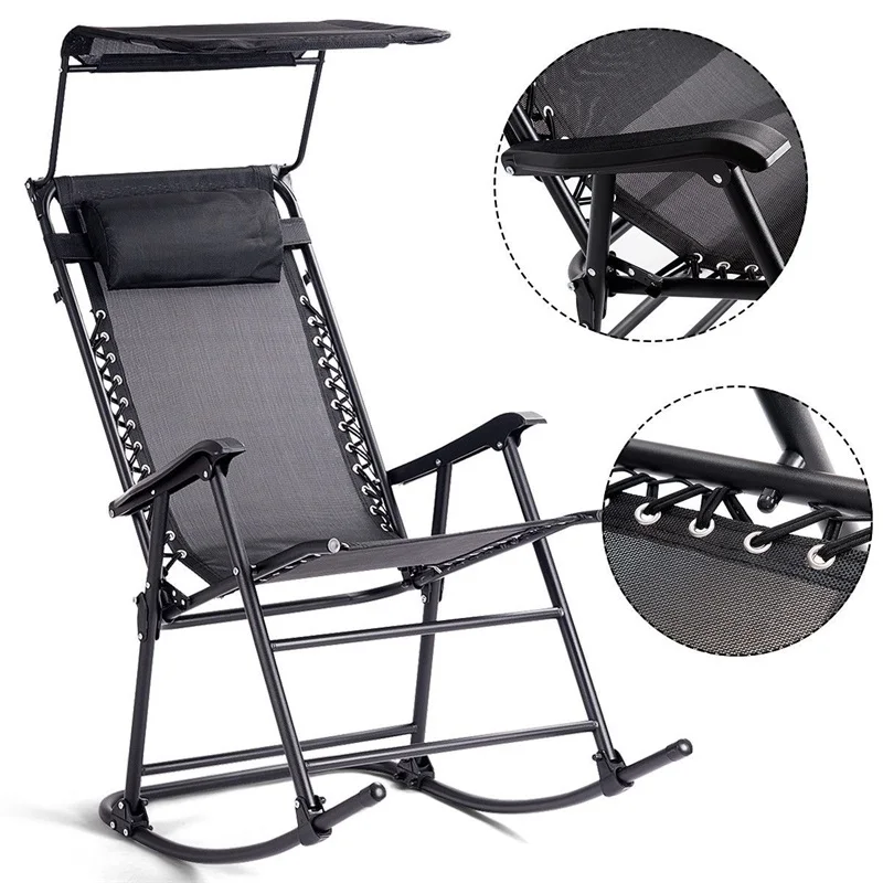 Us 72 09 45 Off Zero Gravity Folding Rocker Porch Rocking Chair Solid Steel Construction Sunshade Canopy Garden Weather Resistant Fabric In Us 72 09 45 Off Zero Gravity Folding Rocker Porch Rocking Chair Solid Steel Construction Sunshade Canopy Garden Weather Resistant Fabric In