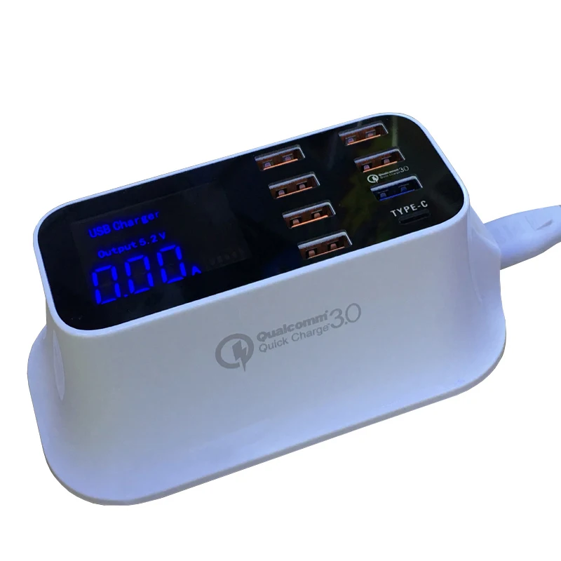 Quick-Charge-3-0-Smart-USB-Charger-Station-Led-Display-7-USB-Type-C-Fast-Charging