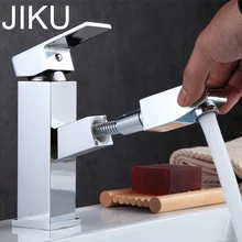 JIKU Kitchen Faucet Bathroom Basin Faucet Single Handle Single Hole Mixer Tap Deck Mounted Hot And Cold Tap Sink Brass Faucet chrome polished solid brass bathroom single handle sink faucet basin mixer tap deck mounted faucet accessory hot and cold water