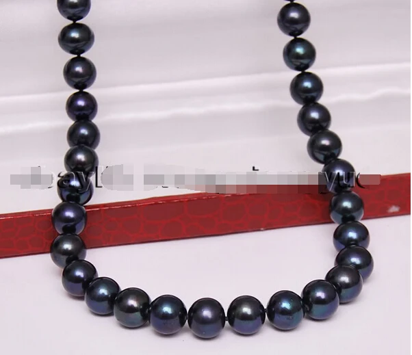 

FREE SHIPPING ****** Elegant 8-9mm Genuine Black akoya cultured pearl 14KGP GP Clasp necklace 17