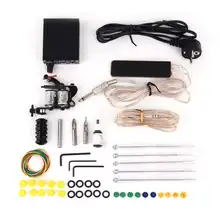 1 комплект Профессиональный ЕС модель пулемет иглы питания 5 цветов набор чернил изысканное мастерство полный тату оборудование Поставки