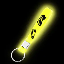 Горячая 1 шт. модный спортивный светящийся желтый резиновый брелок автомобильный брелок для автомобиля Наклейка украшение для R line логотип