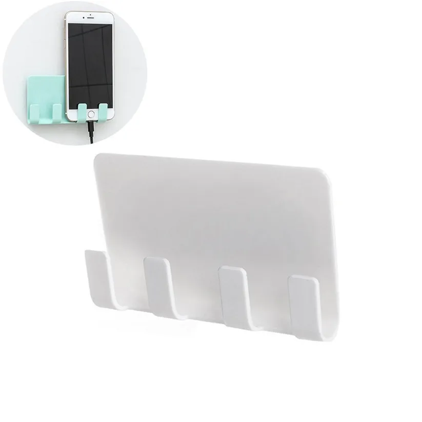 Binmer держатели для мобильных телефонов, зарядное устройство для телефона, настенный 4 крючка, вешалка для хранения, вешалка для ванной комнаты, подвесной держатель td0516, Прямая поставка - Цвет: White
