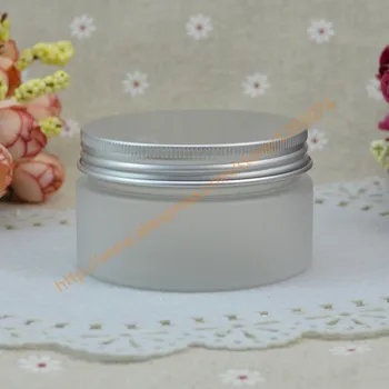 

100ml Frosting Cream Jar Cometic Packaging,100g clear frosted PET Jar Plastic Container with silver Aluminum Cover