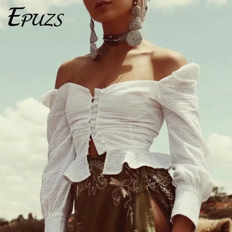 

vintage square collar embroidery white shirts korean fashion button long sleeve blouse Streetwear summer bohemian top 2019