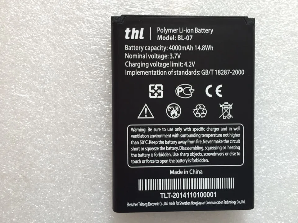 imágenes para Bl-07 bl07 THL 4000 Batería Original de Gran capacidad 4000 mAh Reemplazo del Li-ion Para THL 4000 + en stock imágenes para Bl-07 bl07 THL 4000 Batería Original de Gran capacidad 4000 mAh Reemplazo del Li-ion Para THL 4000 + en stock