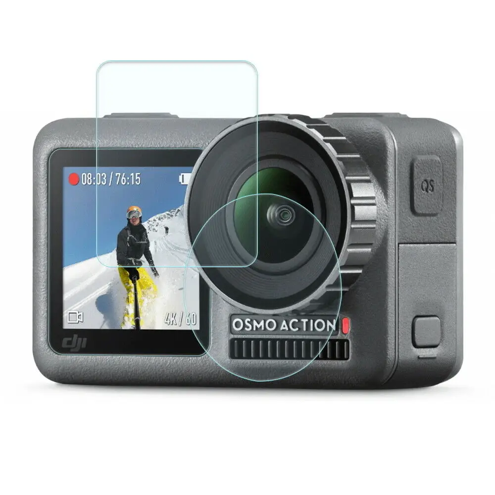

Clear HD Screen Film for DJI OSMO ACTION Sports Camera 2.5D Anti-Scratch Tempered Glass Screen Protector Protective Film Sets