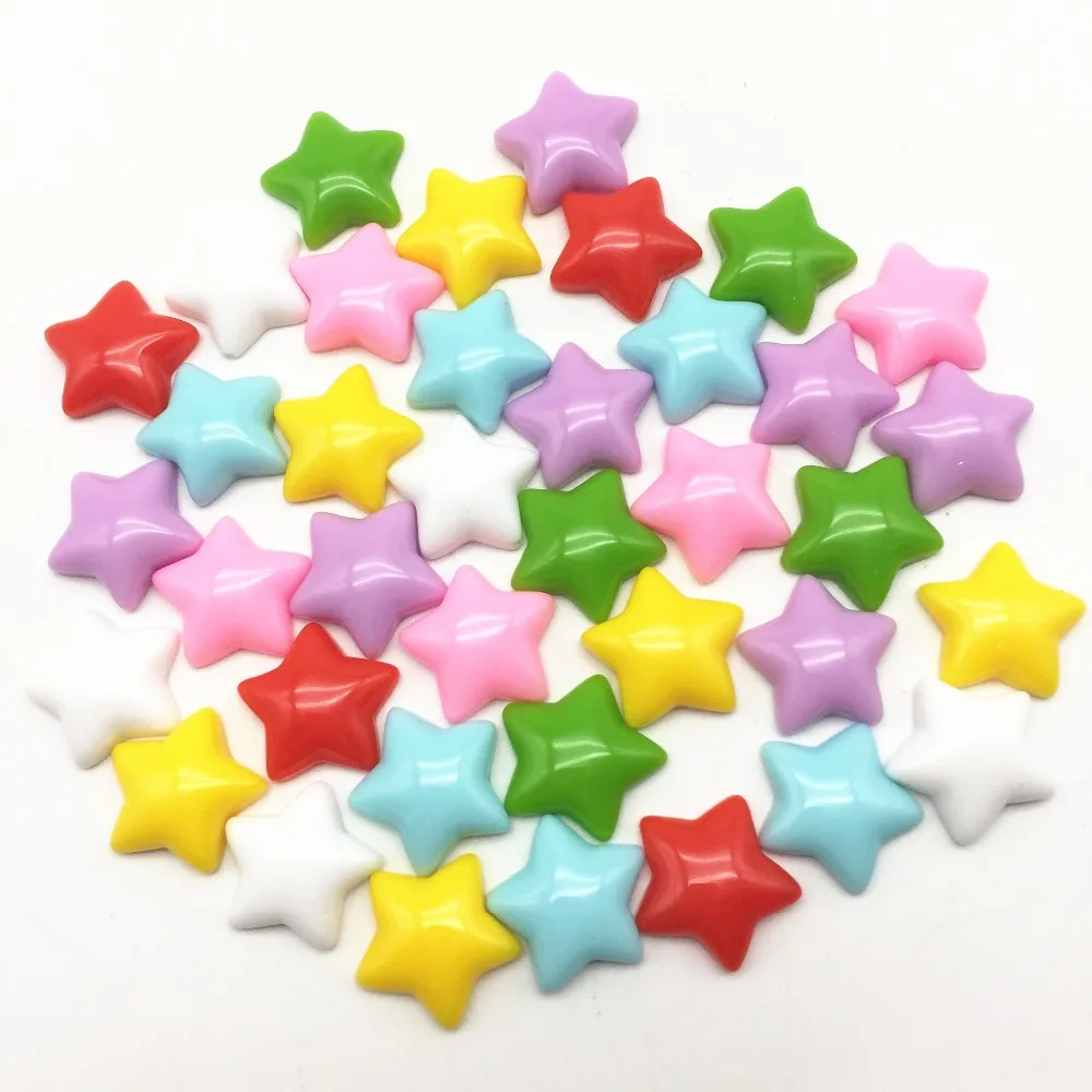 

20pcs 7 Colors 16mm Chunky 3D Resin Stars Flatbacks Cabochons Embellishments DIY Wedding Christmas Decorations Crafts