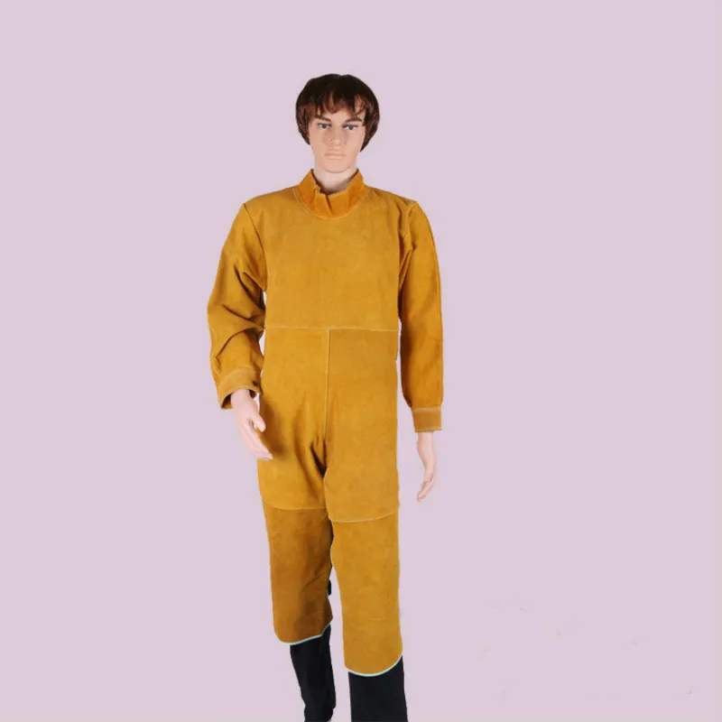 

Cow Split Leather Welding Protective Clothing Apparel Welder Safety Jacket Durability Heat and Fire Resistant Safety Clothing