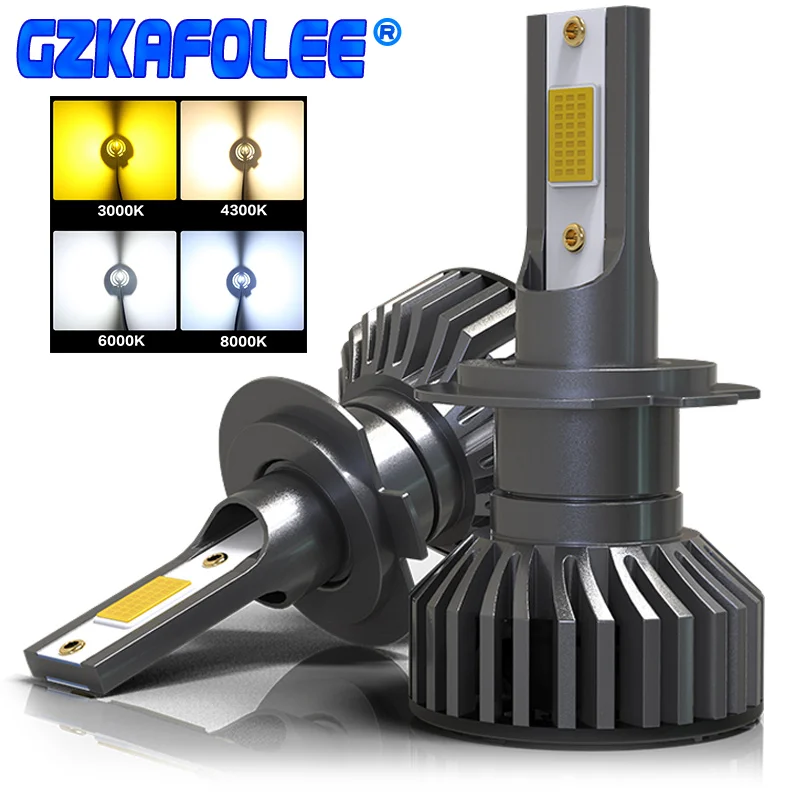 

GZKAFOLEE 4 Colors To Choose From H4 LED H7 Car Headlight Bulb H1 H3 H11 HIR2 9005 HB3 9006 HB4 H8 4300K 6500K 8000K 16000LM