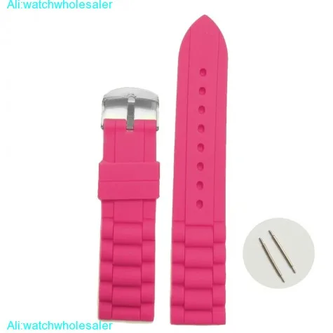 18mm Light Magenta Silicone Jelly Rubber Ladies Watch Band Straps WB1002M18JB