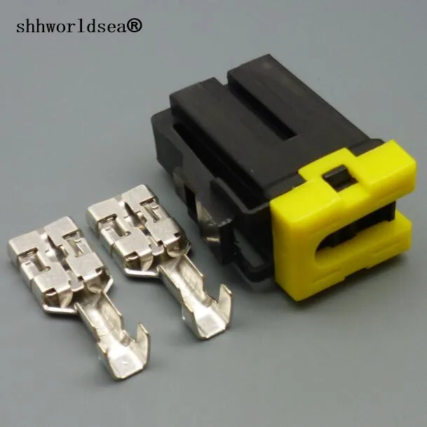 shhworldsea 2pin 9.5mm auto electric plug wiring harness connector