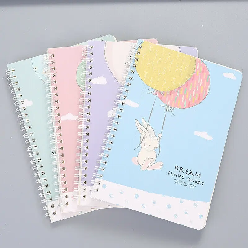 

4 pc A5 spiral notebook notepad student cute cartoon creative stationery