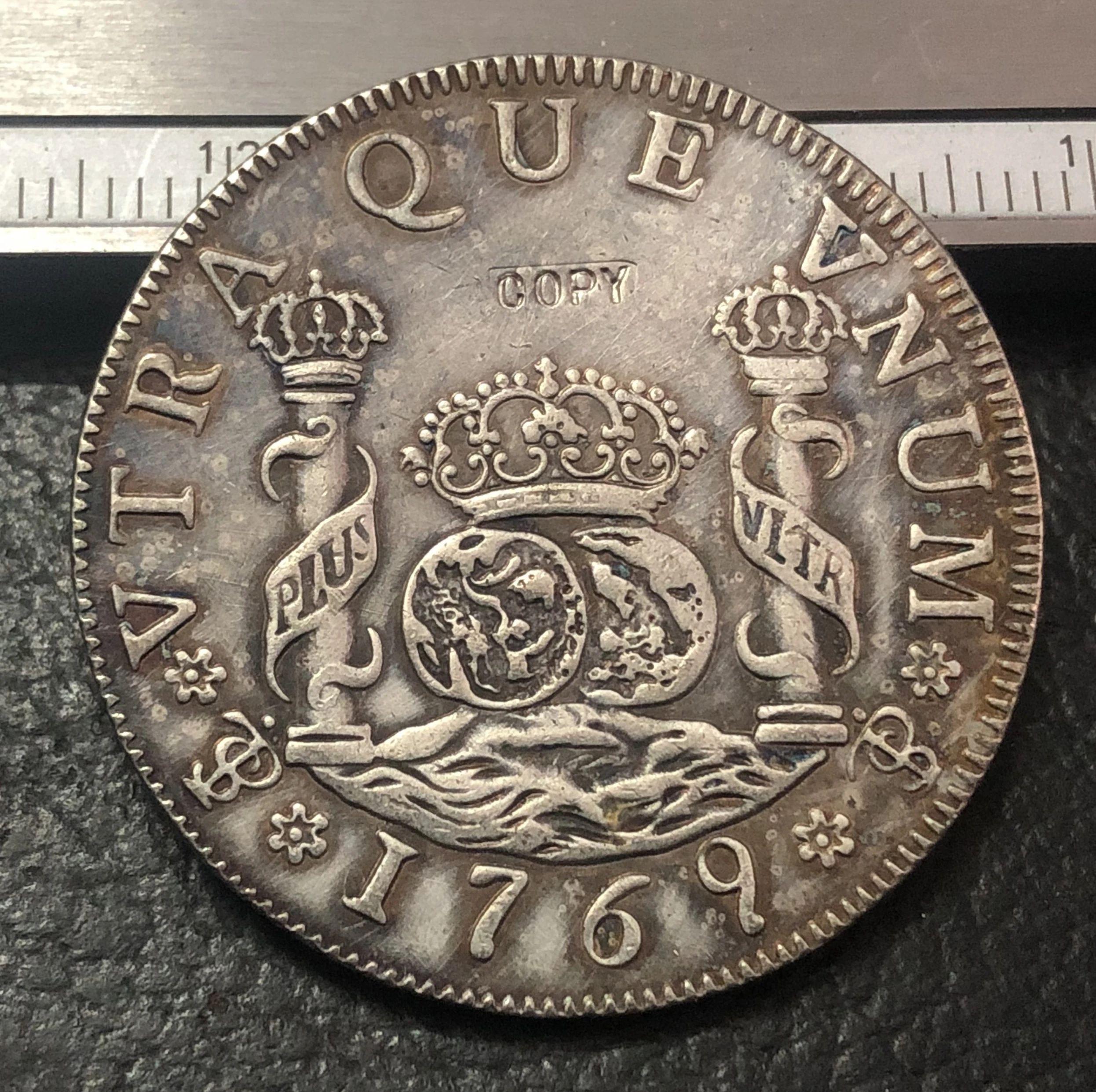 1769 BOLIVA 4 Reales-Carlos III копии испанской армейской колонны | Дом и сад