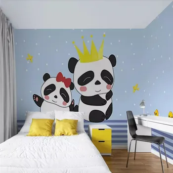 

Cute Panda Little Yellow Duck House Background Wall Professional Making Mural Wholesale Wallpaper Mural Poster Photo Wall