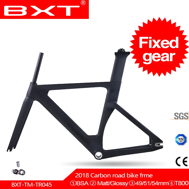 Track Frame fixed gear frame BSA Carbon 1 1/2"to 1 1/8 "Bike Frameset