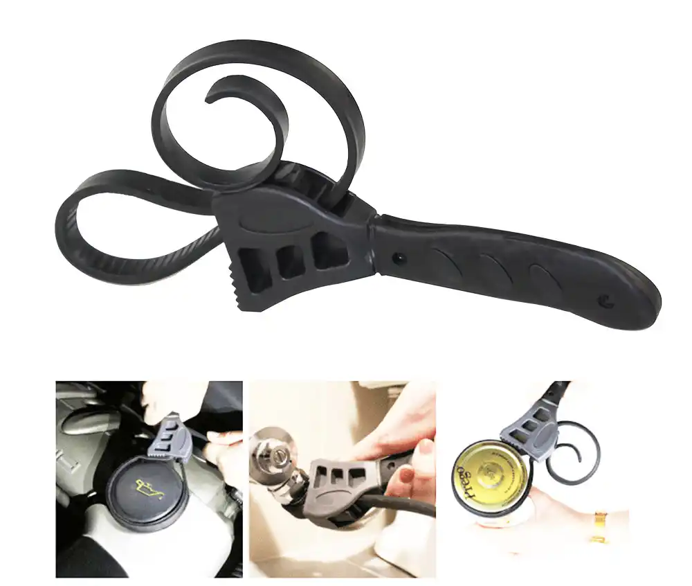 2pcs Use as Jar Opener Oil Filter Wrench Set Pipe Wrench Rubber Strap Wrenches Used by Mechanics Plumbers