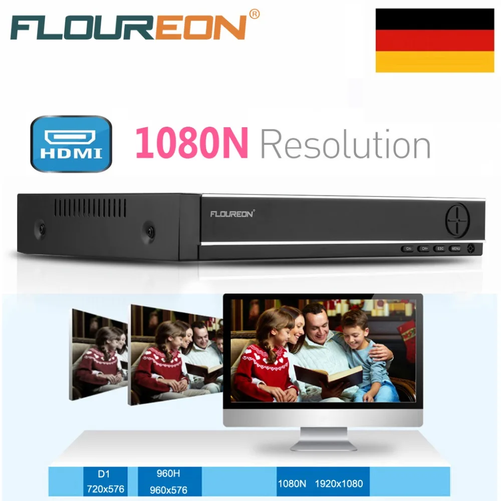 Камера видеонаблюдения FLOUREON 8 каналов 1080N AHD HDMI H.264 DVR Cloud NVR система безопасности