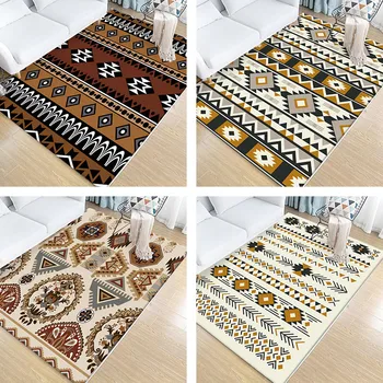 

Turkish Style Printed Carpet Mat Ethnic Style Print High Quality Home Mat Modern Living Room Carpet Thicken Parlor Rug Mats