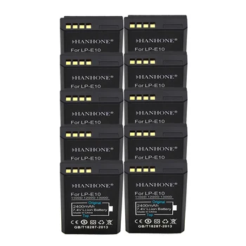 

10PCS 2400mAh LPE10 LP E10 LP-E10 Camera Batteries For Canon EOS X80 1100D X50 1200D 1300D Kiss X70 Rebel T3 T6 T5 Battery