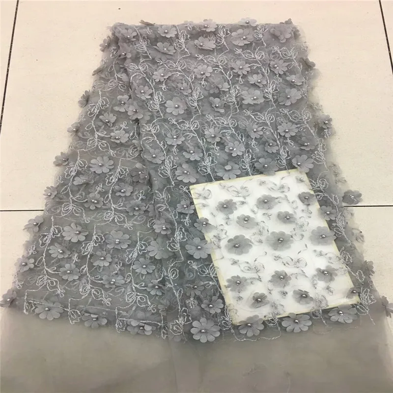 Latest French 3D Lace Fabric Tulle Net 2018 High Quality African Embroidery latest african laces rof-1137 | Дом и сад