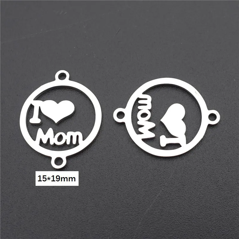 I love mom Дух членов семьи родители мальчик балет фея ноги поцелуй нержавеющая сталь Разъемы Ювелирных изделий комплектующие компонент 5 шт./лот - Цвет: I love mom