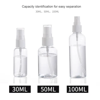 

1Pcs Transparent Empty Spray Bottles 30ml/50ml/100ml Plastic Mini Refillable Container Empty Cosmetic Containers Tool