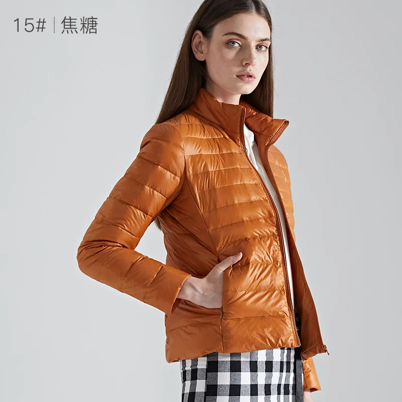 NewBang брендовый пуховик женский ультра легкий пуховик женский легкий теплый тонкий пуховик портативные женские пальто - Цвет: orange