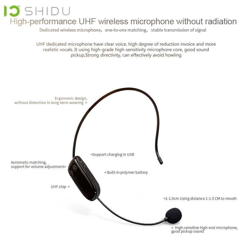 SHIDU UHF мини аудио динамик громкий беспроводной портативный усилитель звука USB