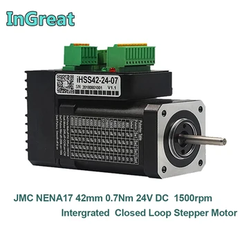 

Integrated NEMA17 42mm 0.7Nm Closed Loop Stepper Motor Driver 24VDC 1500rpm DSP Hybrid Encoder Easy Servo IHSS42-24-07 JMC