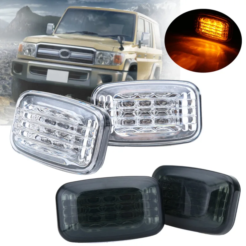 

Light Yellow leaf panel lamp is suitable for Toyota Land Cruiser 70 80 100 Series Lens 1 Pair Side Marker Turn Signal Light