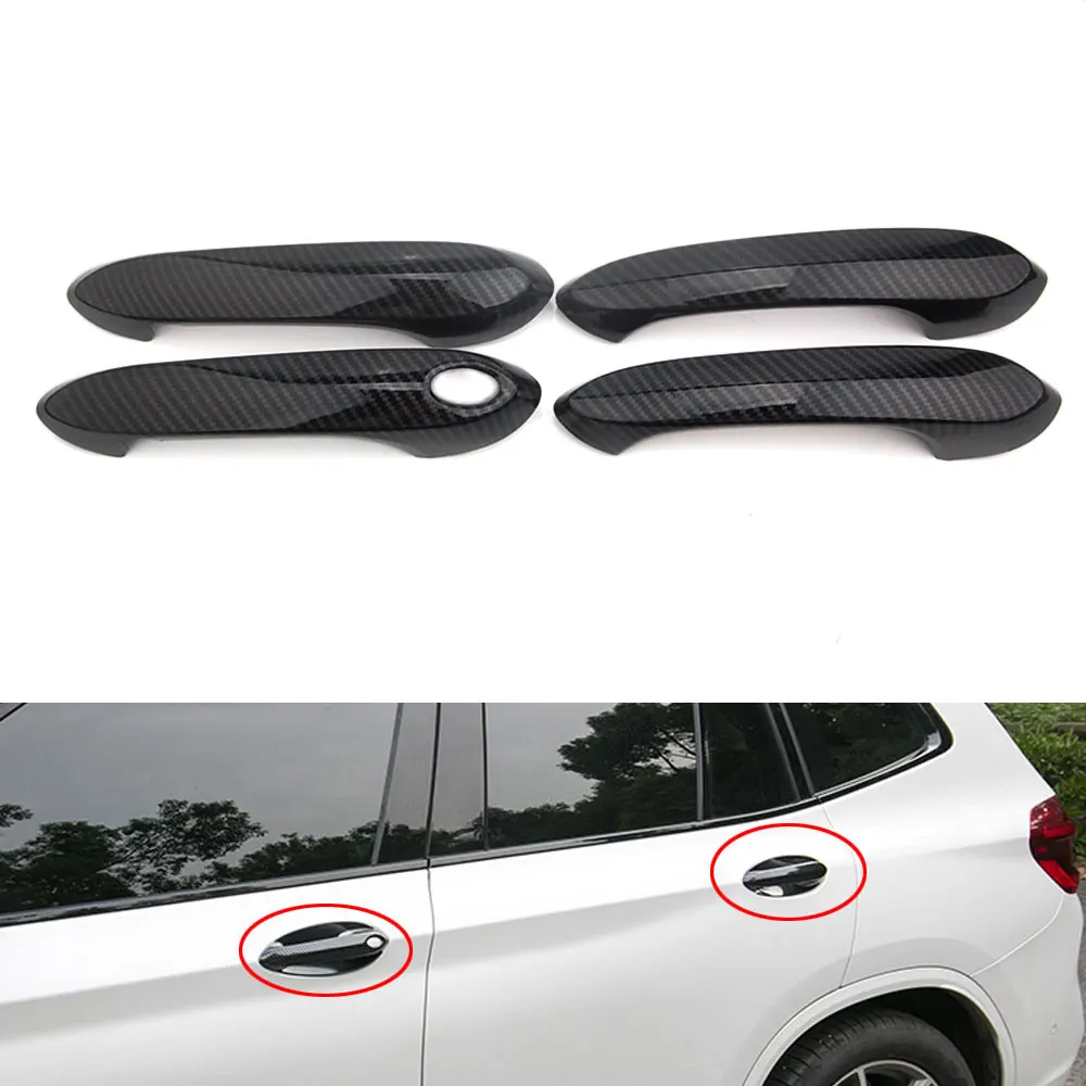 

For BMW 5 Series G30 X3 G01 2018 4pcs ABS Carbon Fiber Style Outer Door Handle Trim Cover Frame Styling Decorative Accessories