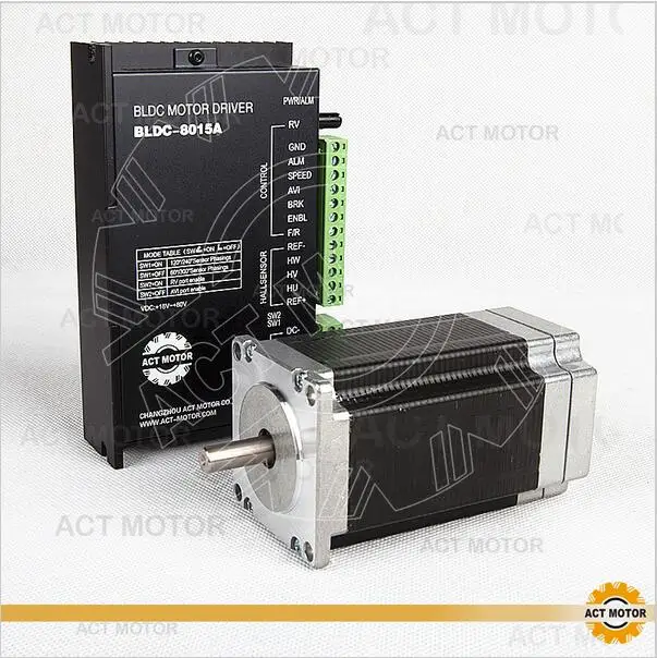 

ACT Motor 1PC Nema23 Brushless DC Motor 57BLF03 24V 250W 3000RPM 3Phase Single Shaft+1PC Driver BLDC-8015A 50V US DE UK JP Free