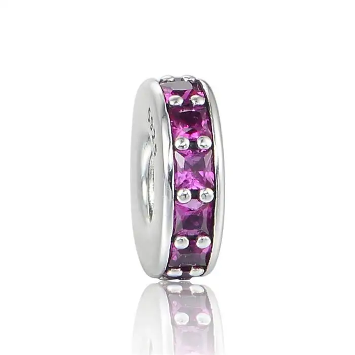 

Fits Pandora Charms Bracelet Original 925 Sterling Silver Garnet Fine Charm Spacer Charms Wholesale Jewelry LW617E