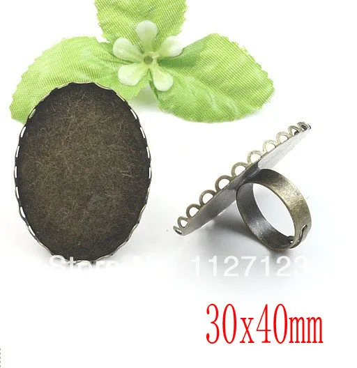 

free shipping!!!!!50Pcs 30x40mm Antique Bronze Brass Cameo Cabochon Filigree Base Setting Rings