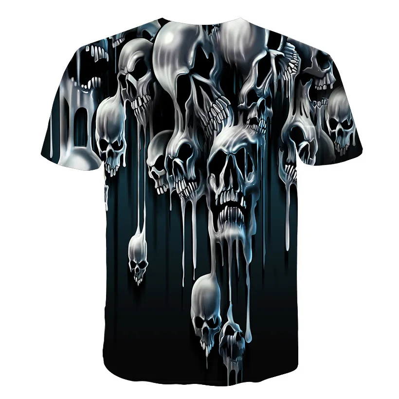 Newest 3D Printed Skulls Pattern T-shirt Summer Fashion Men Tops tee Men Casual Breathable T-shirt O-neck Short Men T-shir